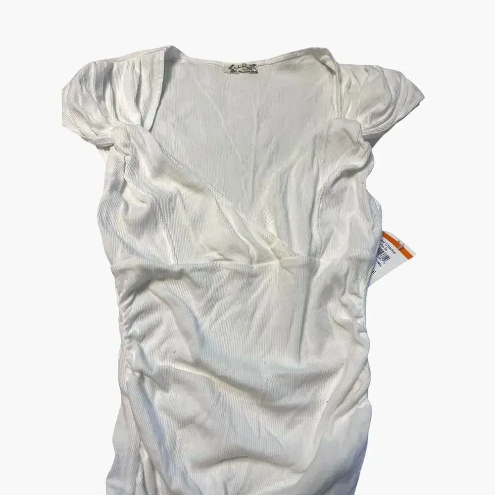 Intimately FP Another Love Ribbed Bodysuit | Womens S, White Free People New! - Picture 7 of 10